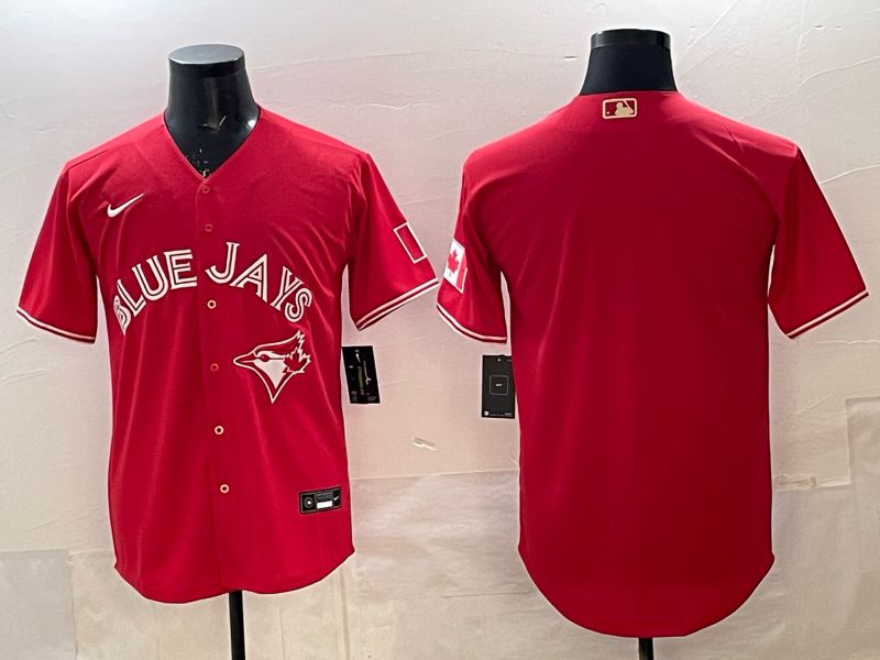 Men 2025 Toronto Blue Jays Blank Red Game Nike MLB Jersey style 01